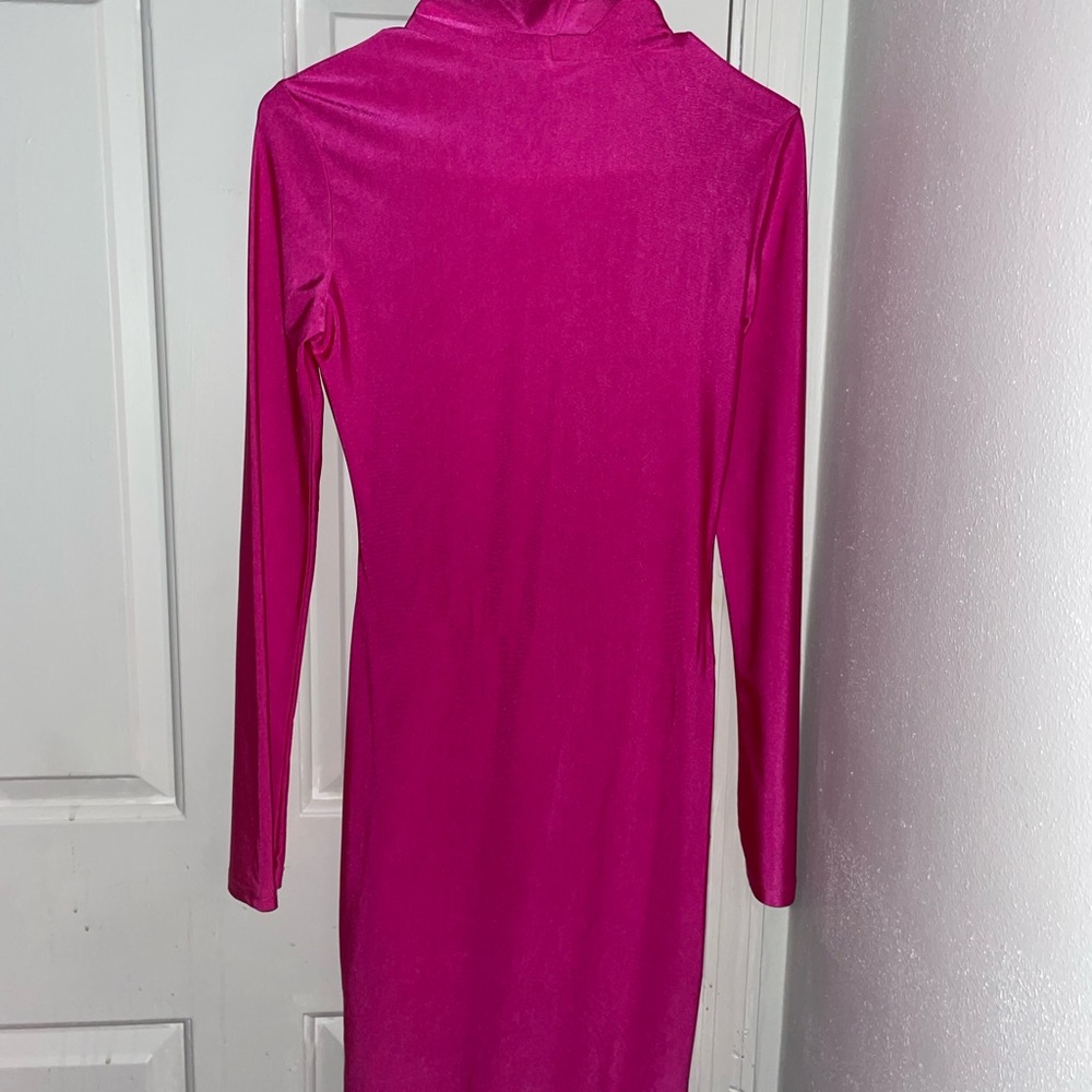 Elegant Pink Long Sleeve Dress